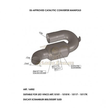 16002 - LEOVINCE COLLECTEURS CATALYSE ACIER INOXYDABLE HOMOLOGUE