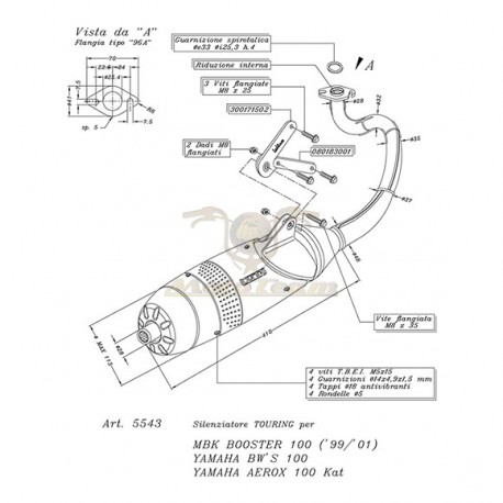 5543 - SYSTEME COMPLETE POT D'ECHAPPEMENT LEOVINCE TOURING ACIER HOMOLOGUE