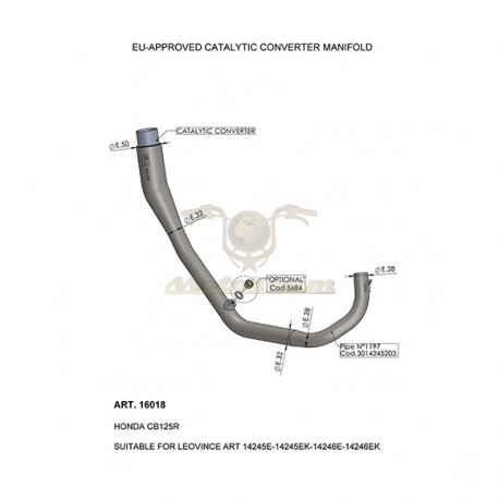 16018 - LEOVINCE COLLECTEURS CATALYSE ACIER INOXYDABLE HOMOLOGUE